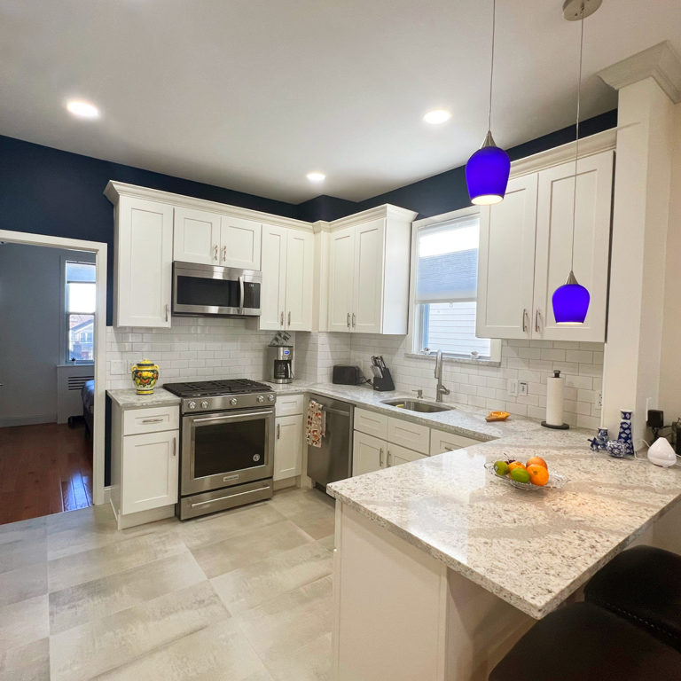 View of kitchen from living room