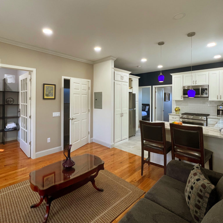 View of living room, entrance, kitchen and rooms from inside